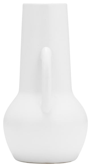 Ceramic 8", Vase, Handles, White