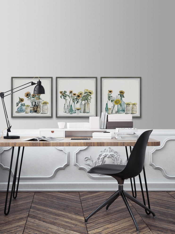 Sunflower Collection Triptych, Set of 3, 12x12 Panels