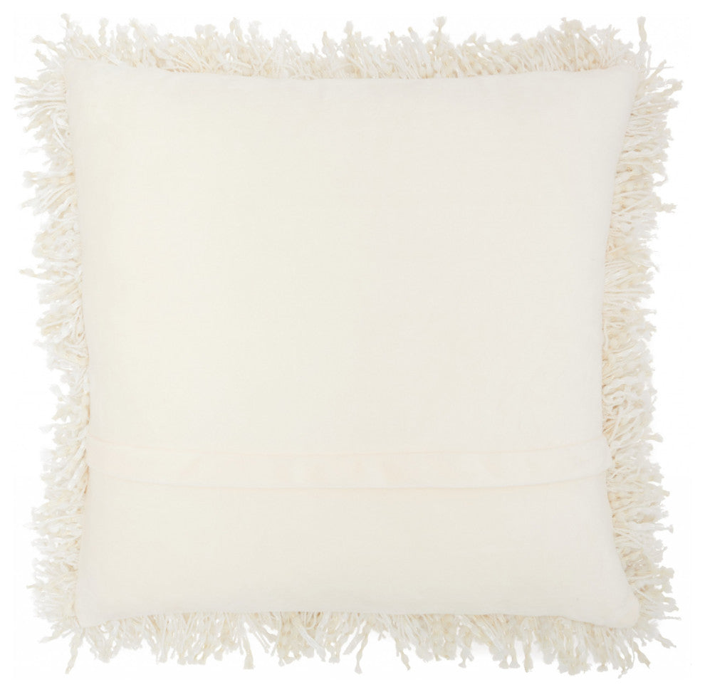 Plush Cream Throw Pillow