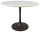 Carolina Classics Enzo 40" Round Marble Top Dining Table White Top/Black Base