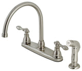 KB728ACLSP Centerset Kitchen Faucet With Side Sprayer, Brushed Nickel