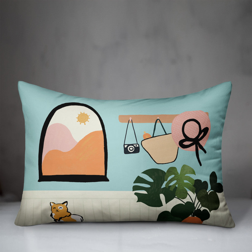 Cute Adventure Wall 14x20 Spun Poly Pillow