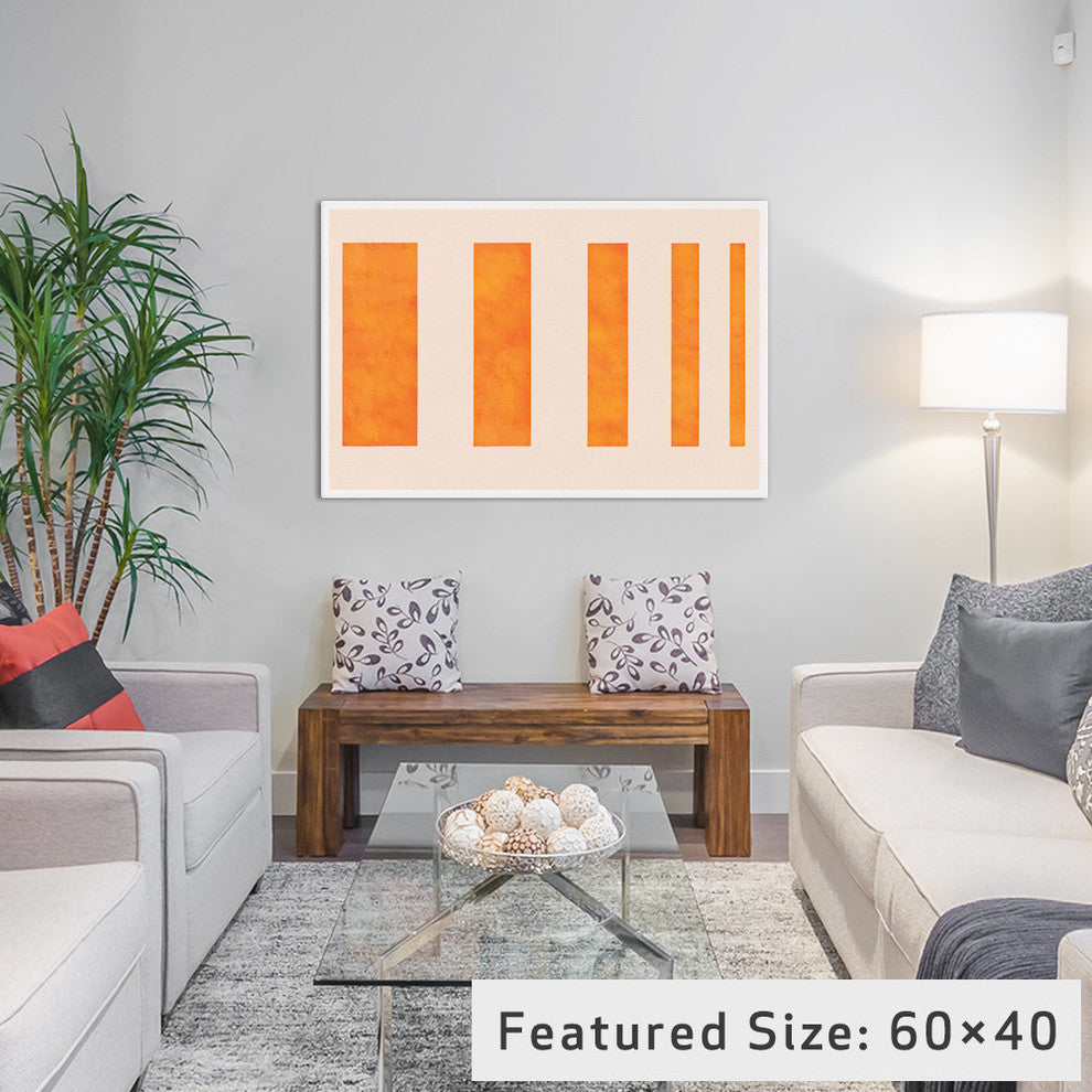 "Modern Art - Orange Levies" by 5by5collective, 26x18x1.5"