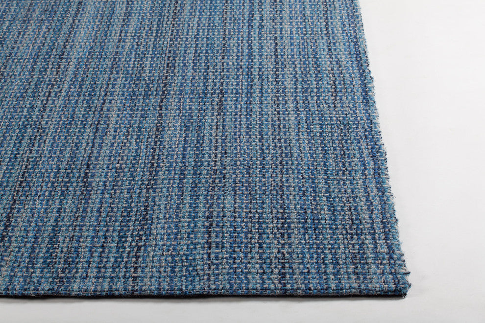 Ziva Handwoven Contemporary Rug, Blue/Gray/Black, Rectangular 9'x13'