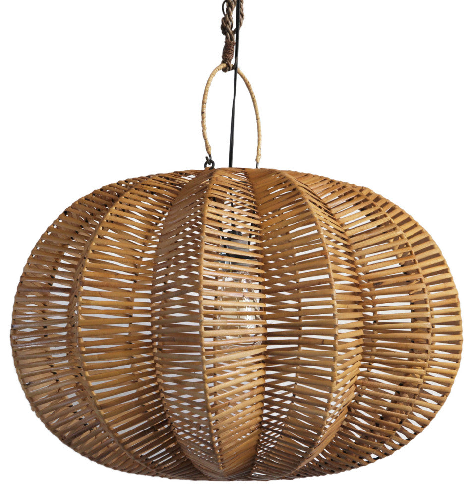 Split Stain Pumpkin Pendant Lantern, 24"