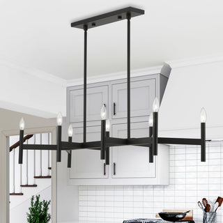 Livex Lighting Black 8-Light Linear Chandelier