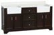 Zelda 72" Bathroom Vanity, Chocolate, Quartz