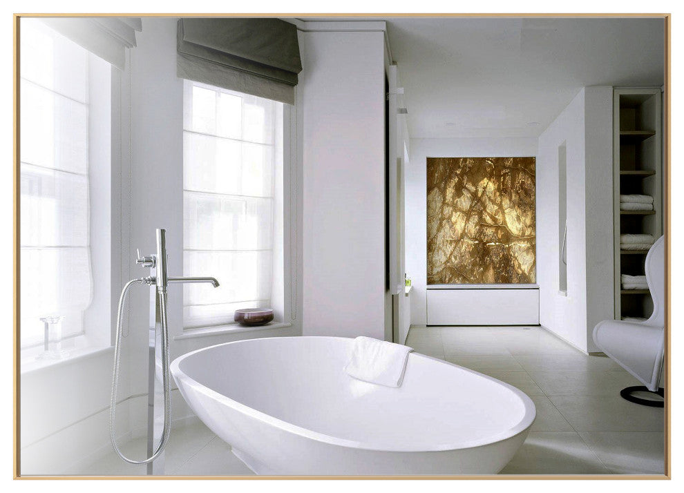 Rectangle Framed Bathroom Vanity Mirror Accent Wall Mirror, Gold, 30"x40