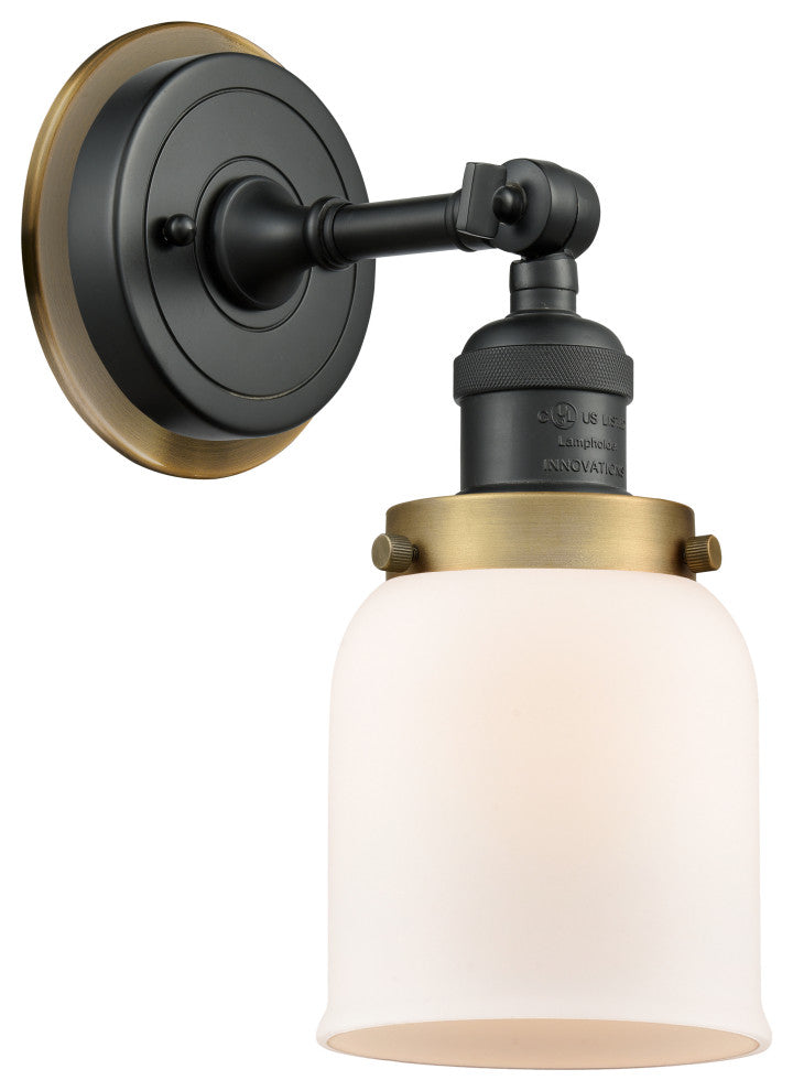 INNOVATIONS LIGHTING 203BK-BPBB-HRBB-G51 Small Bell 1 Light Mixed Metals Sconce