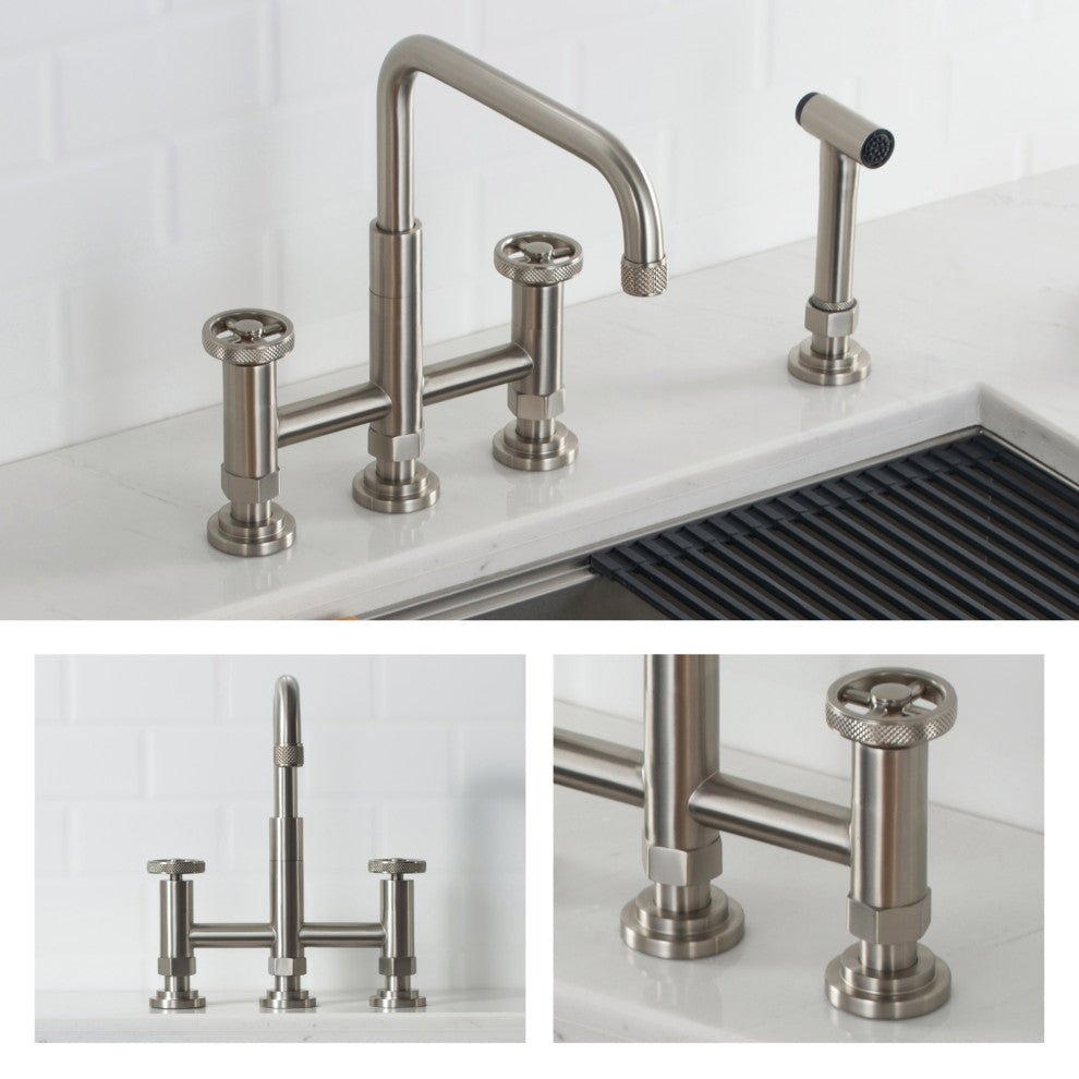 Urbix Bridge Kitchen Faucet, Spot Free Stainless Steel