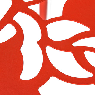 Devon Glass Top Outdoor Aluminum 23" End Table, Red