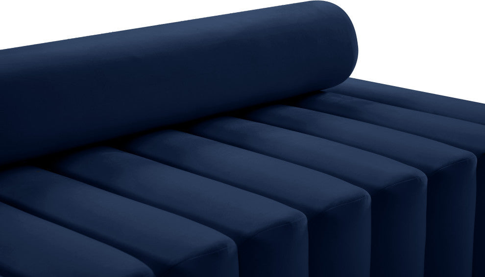 Melody Velvet Upholstered Chair, Navy, Loveseat