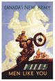 "WWI: Canada's New Army: Men Like You" Paper Print by Eric Aldwinkle, 14"x20"