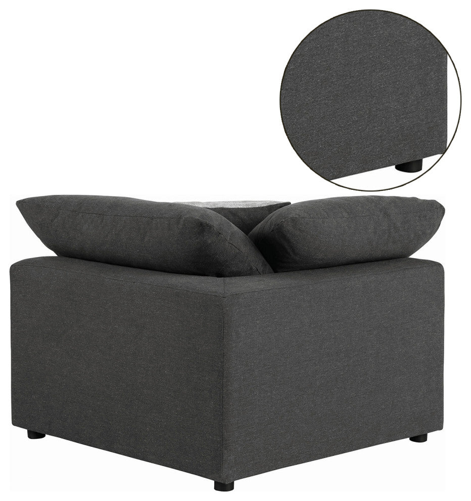 Upholstered Corner Sofa, Charcoal Finish