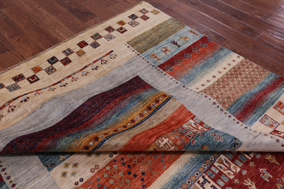 8' 3" X 9' 10" Tribal Persian Gabbeh Handmade Rug Q10583