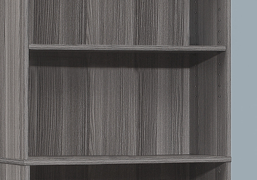 Monarch Specialties I BOOKCASE-72 H/Grey with 5 Shelves Bookcase, Gray