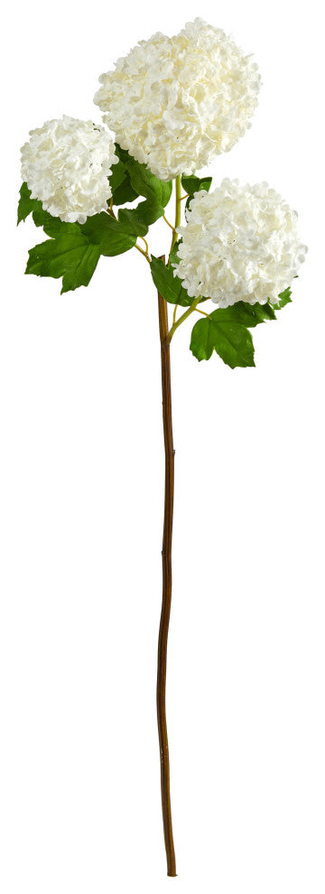 33" Snowball Hydrangea Artificial Flower, Set of 2