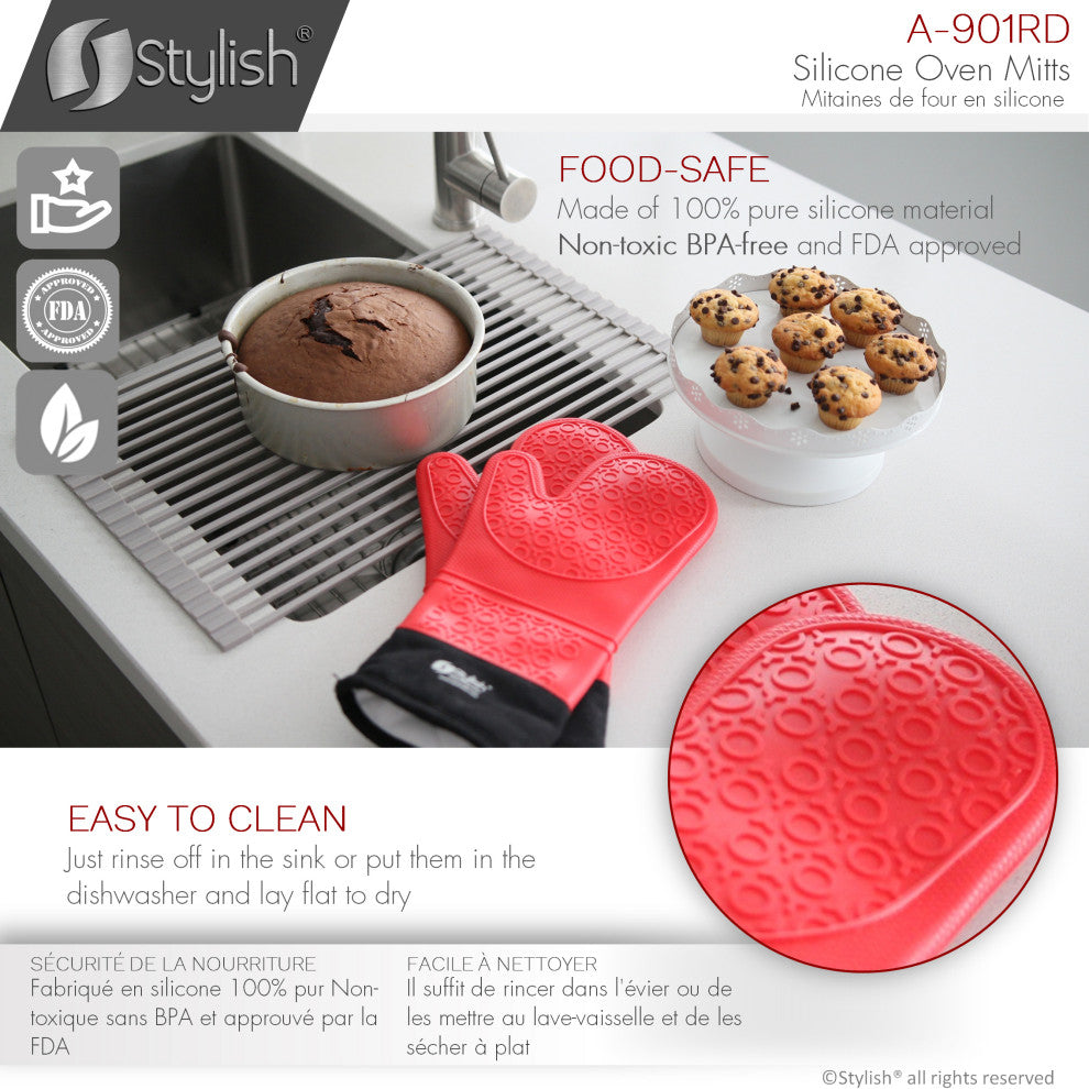 Stylish Heat Resistant Silicone Mitts