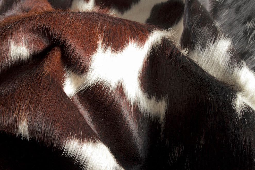 KOBE COWHIDE RUG Aprox  5' x 7' TRICOLOR DARK