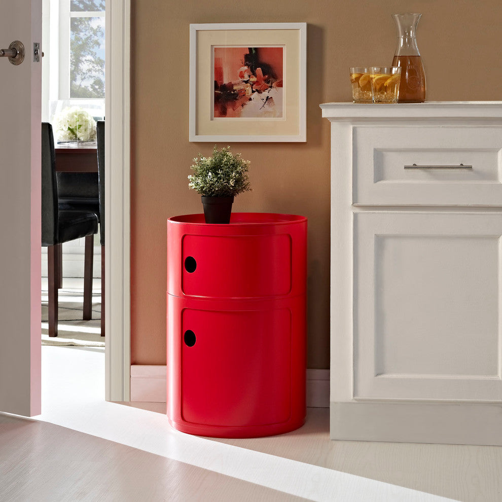 Modern Contemporary Living Room Storage Module Side Table Red