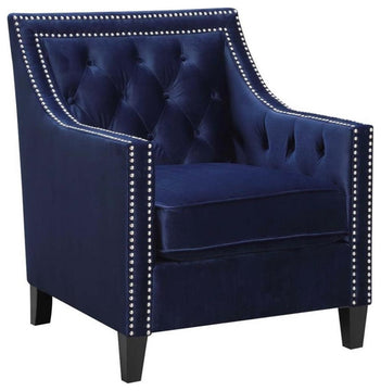 Catania Modern / Contemporary Accent Arm Chair in Navy Finish