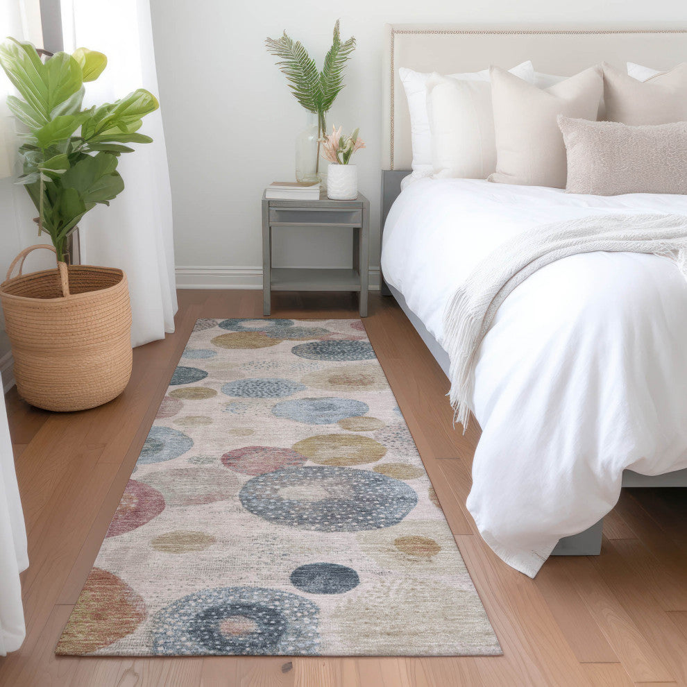 Machine Washable Indoor/Outdoor Chantille ACN1896 Blush 2'3" x 7'6" Runner Rug
