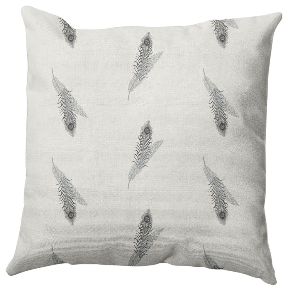 Feather Stripe Decorative Throw Pillow, Lunar Gray, 16"x16"