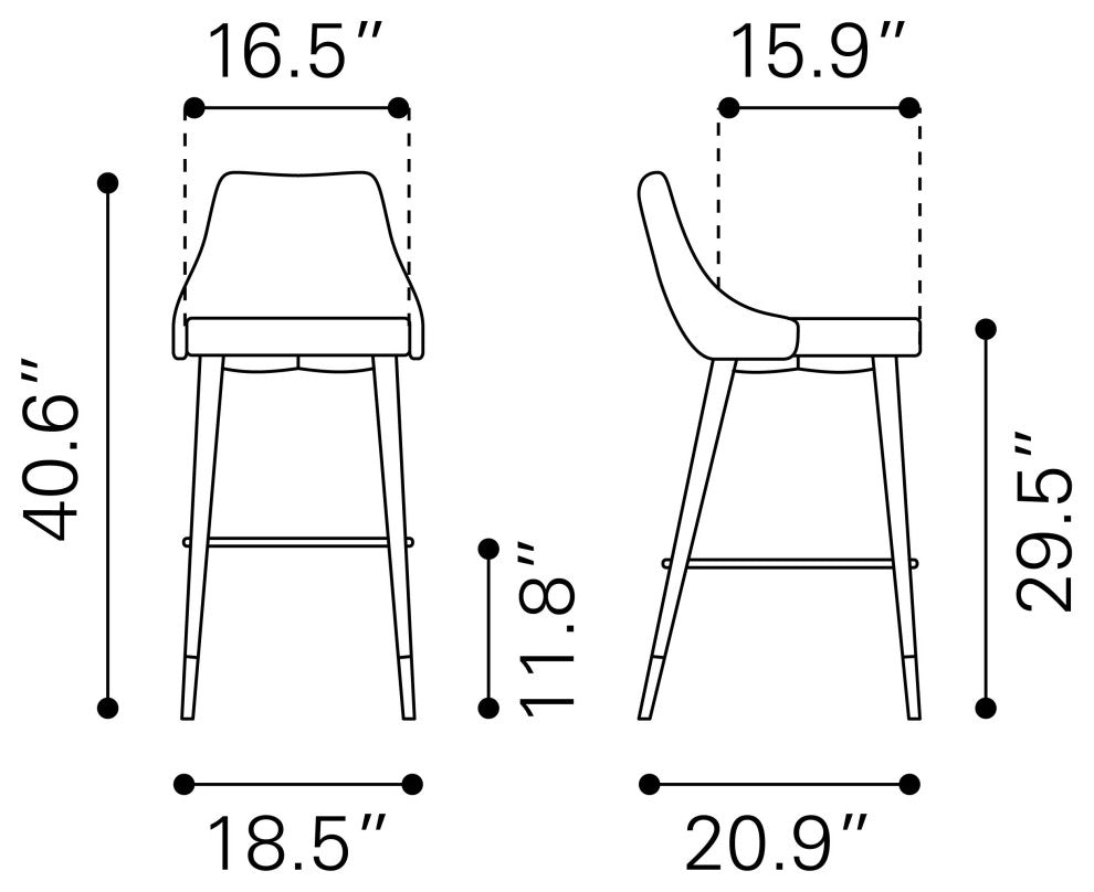 Piccolo Bar Chair Green