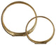 Minimalist Large Gold O Ring Sculpture 2-Piece Set, Open Wide Metal Circle Round