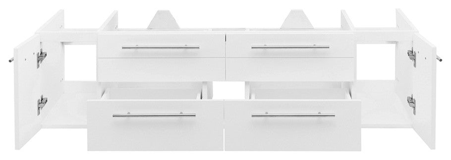 Lucera Wall Mount Undermount Sink Bathroom Cabinet, White, 60"
