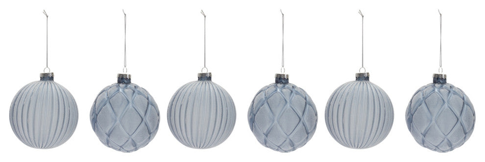 Frosted Glass Ball Ornament, Set of 6