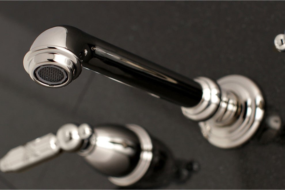 Kingston Brass Two-Handle Wall Mount Tub Faucet, Polished Nickel