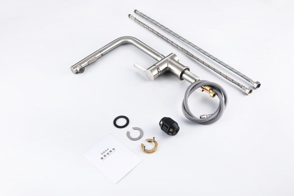 Vanity Art Pull Out Kitchen Faucet, Brushed Nickel