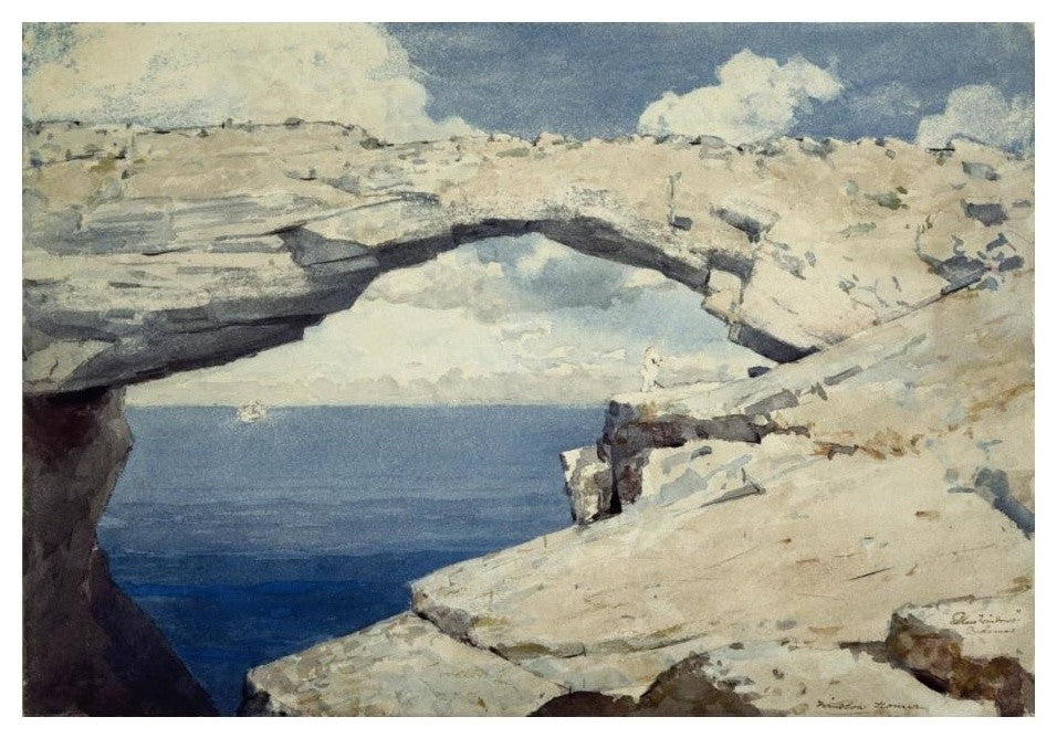 "Glass Windows, Bahamas,ca. 1885" Digital Paper Print by Winslow Homer, 24"x17"