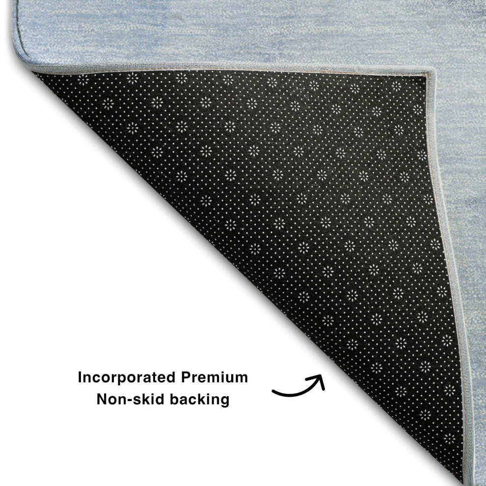 Premium Machine Washable Mayfield AMF521 Blue 9' x 12' Rug
