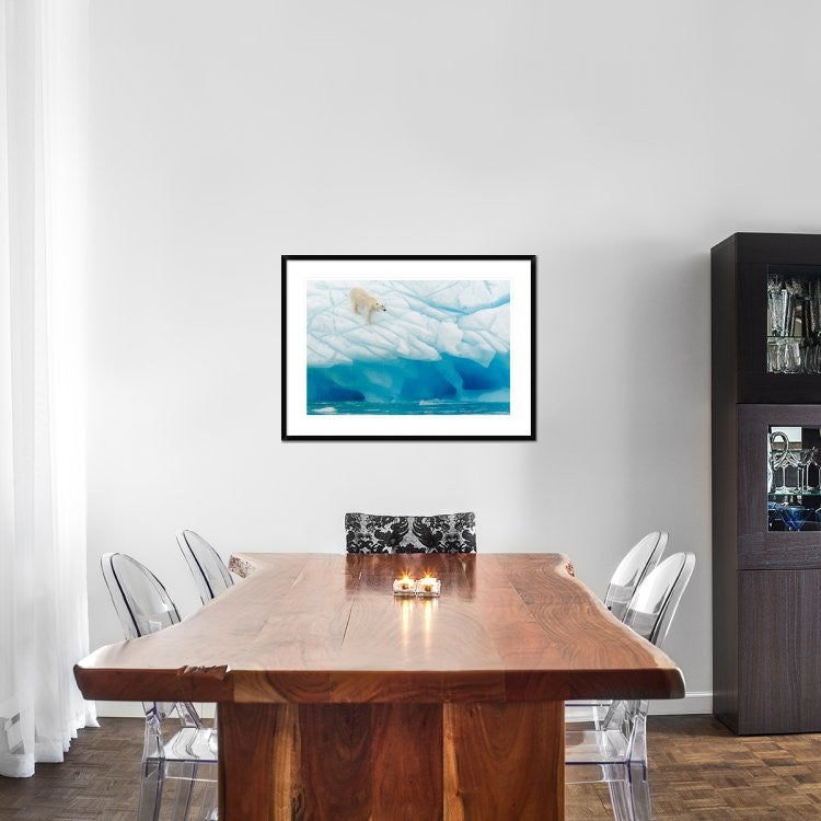 "Polar Bear" Framed Digital Print by Joan Gil Raga, 38"x28"