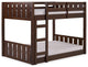 Traditional Twin over Twin Solid Wood Stackable Slat Bunk Bed "“ Walnut
