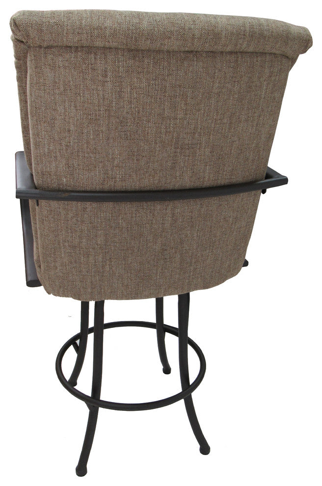 Swivel Counter Bar Stool Metal Frame 26", Basin Beige, Brown Frame