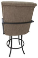 Swivel Counter Bar Stool Metal Frame 26", Basin Beige, Brown Frame