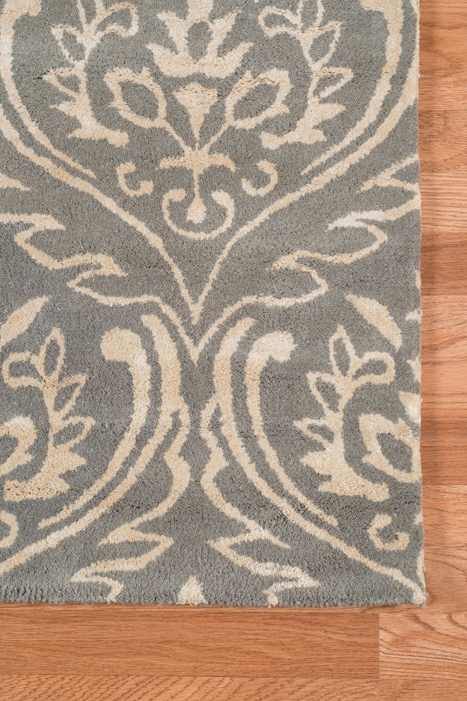5" X8" X 0.5" Gray Wool Area Rug