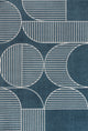 High-Low Arch Scandi Striped Navy/Cream 3 ft x 5 ft Indoor/Outdoor Area Rug