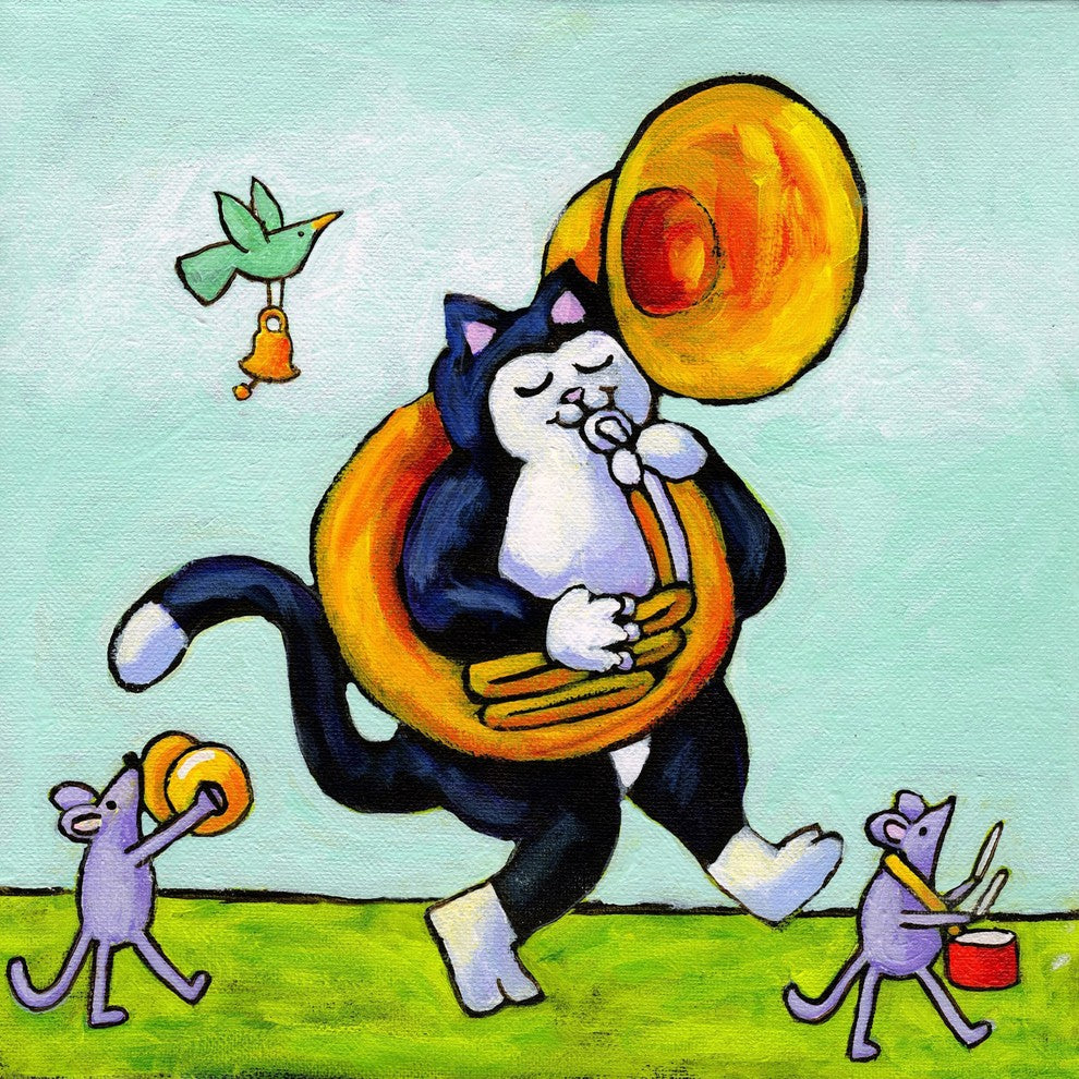 Marmont Hill, "John Phillips Sousa Cat" by Janet Nelson on Wrapped Canvas, 32x32