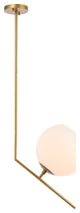 Living District LD8046D10BR 1 light Brass and Frosted White glass pendant