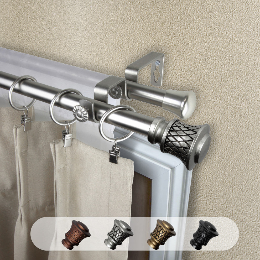 Verena 13/16" Double Curtain Rod Satin Nickel