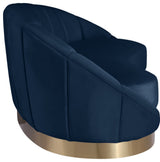 Shelly Velvet Upholstered Chaise, Navy