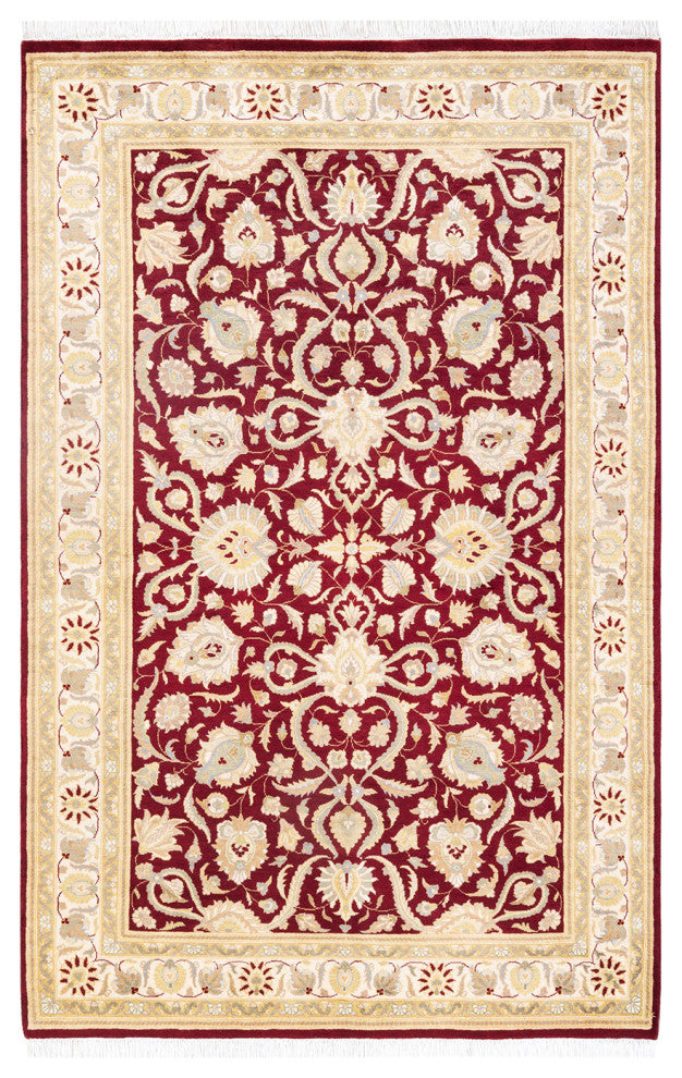 Mogul, One-of-a-Kind Hand-Knotted Area Rug Red, 4' 2" x 6' 5"