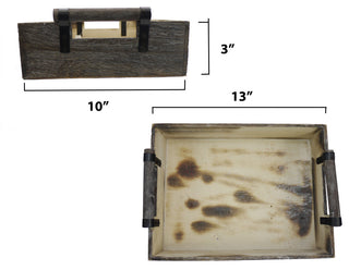 13.75" Wooden Rustic Serving Tray With Handles Abn5E109-Ntrl