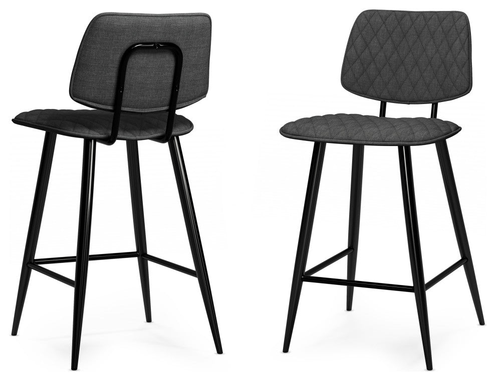 Raya Counter Height Stool, Set of 2, Charcoal