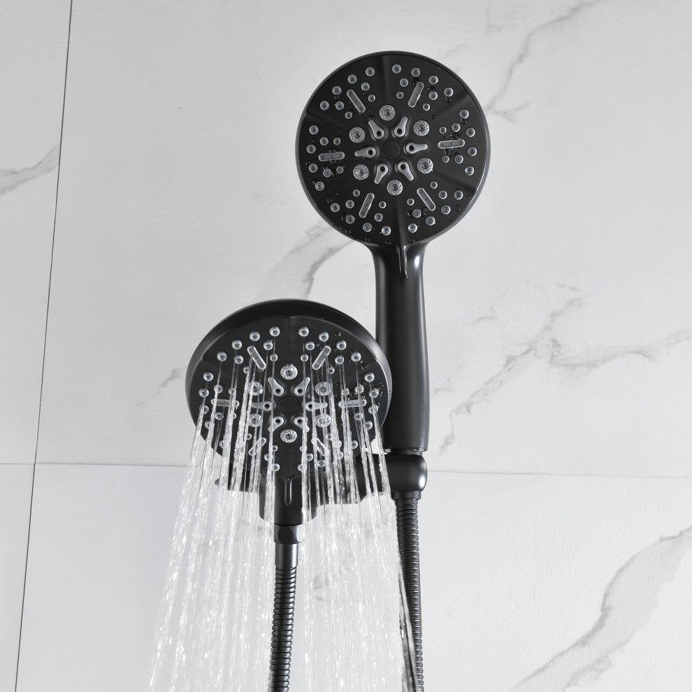 Multi Function Dual Shower Heads and Tub Faucet, Without Tub Spout