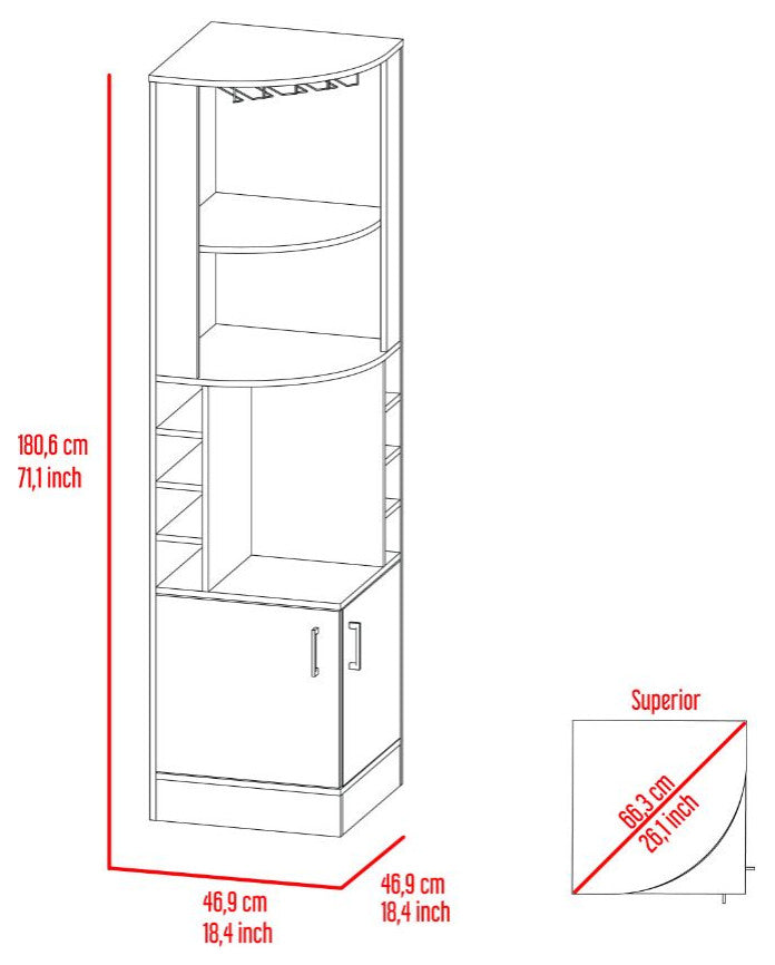 Egina Bar cabinet, Light Gray